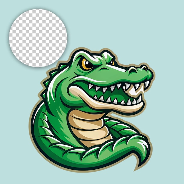 Crocodile In Funny Cartoon Style on transparent background