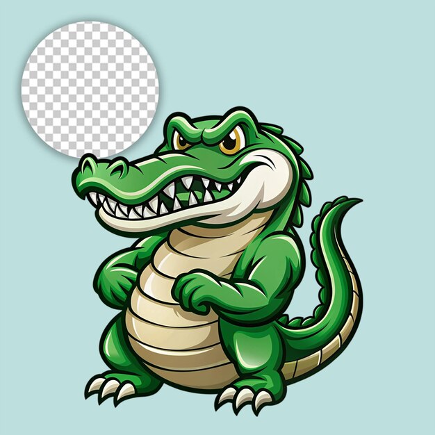 Crocodile In Funny Cartoon Style on transparent background