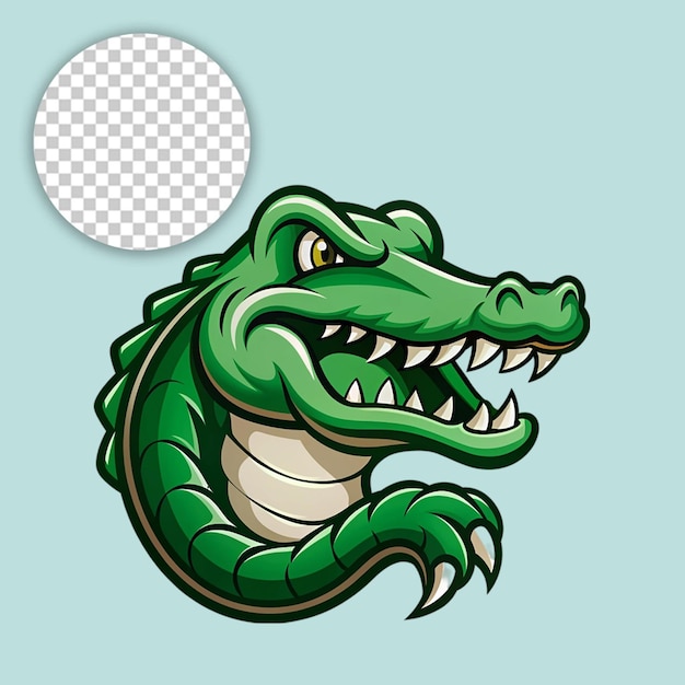 Crocodile In Funny Cartoon Style on transparent background