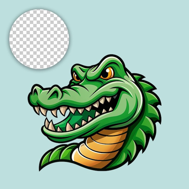 Crocodile In Funny Cartoon Style on transparent background