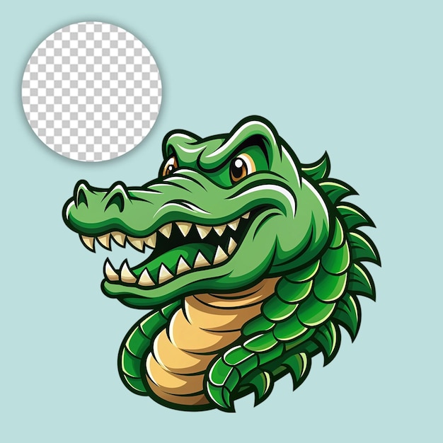 Crocodile In Funny Cartoon Style on transparent background