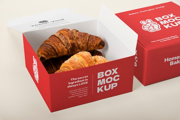 Croissant bakery packaging mockup