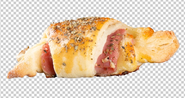 Croissant with cheese and ham png transparent background