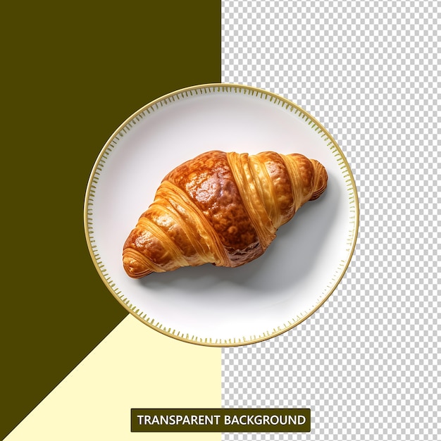 A croissant with transparent background