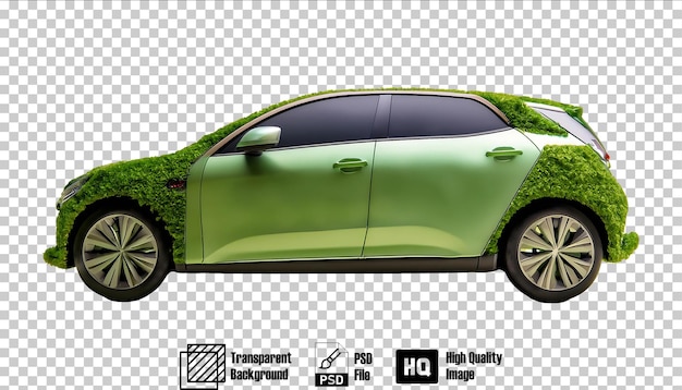 Cropside A Car with Plant Roof isolated on transparent background