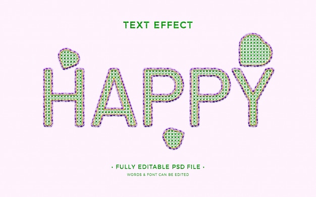 Cross stitch text effect