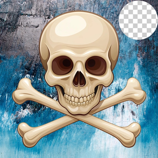 crossbones and skull death flat on transparent background