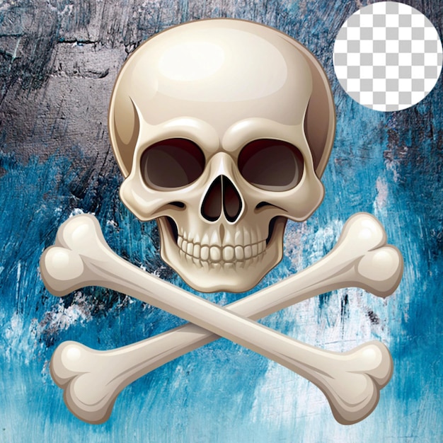 crossbones and skull death flat on transparent background