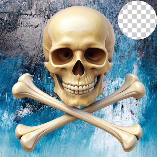 crossbones and skull death flat on transparent background