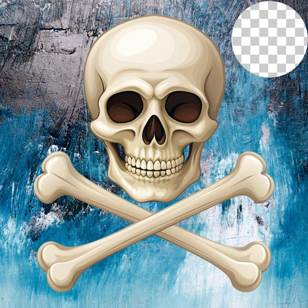 crossbones and skull death flat on transparent background