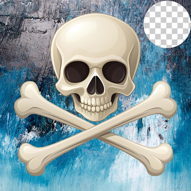 crossbones and skull death flat on transparent background