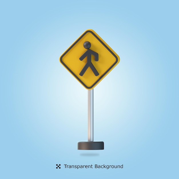 Crossing Sign 3d icon illustration