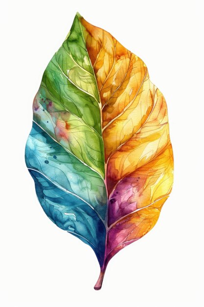 PSD croton leaf watercolor tropical border watercolor illustration