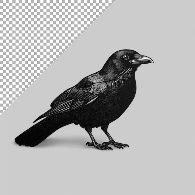 PSD crow on transparent background