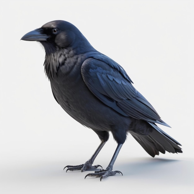 PSD a crow with a black beak and a white background