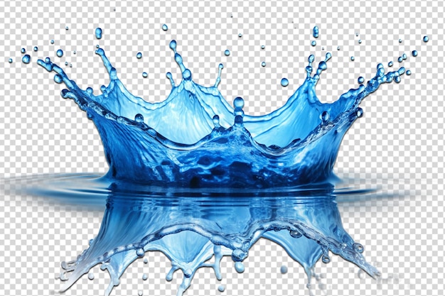 a crown of blue water with splashes of water