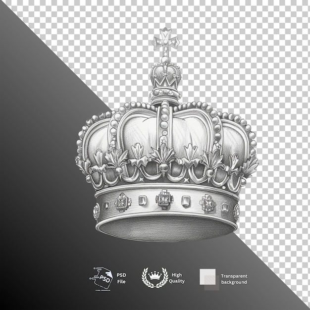 PSD crown isolated on transparent background