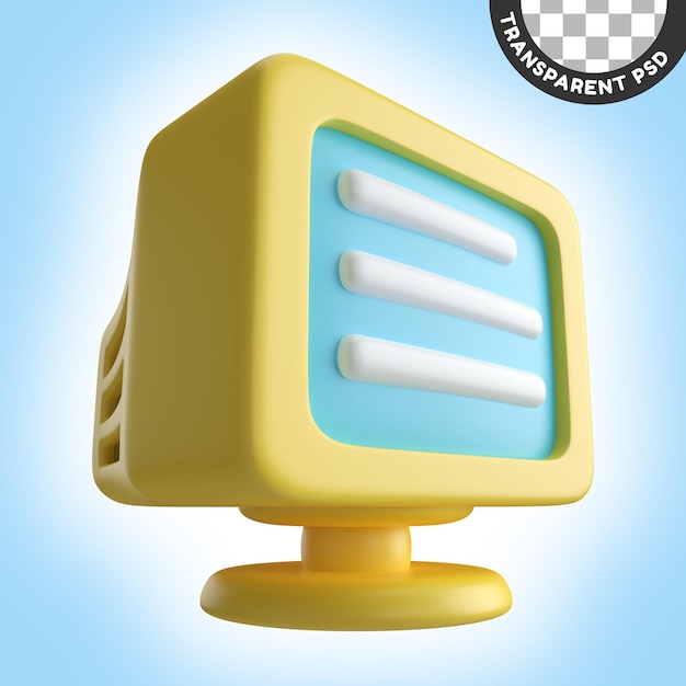 Crt Monitor 3D Illustration Icon