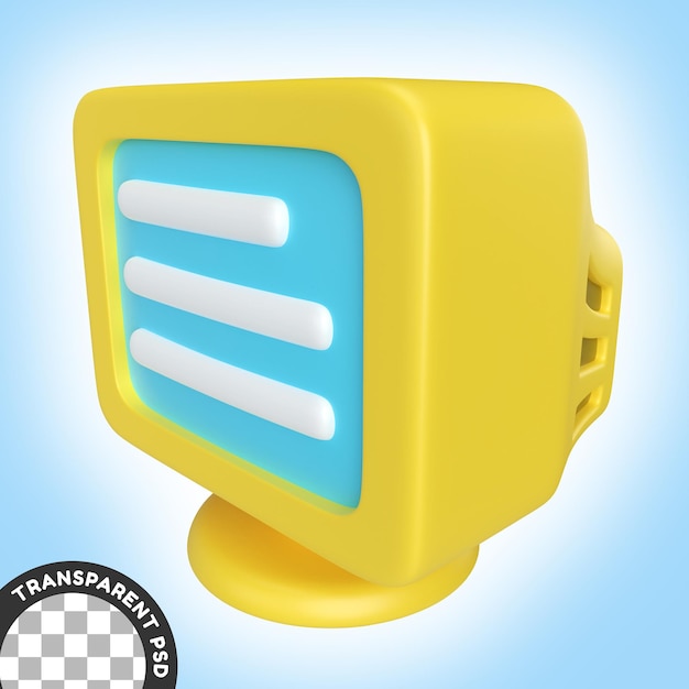 Crt Monitor 3D Illustration Icon