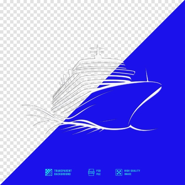 PSD cruise ship logo silhouette vector simple shape png file transparent background