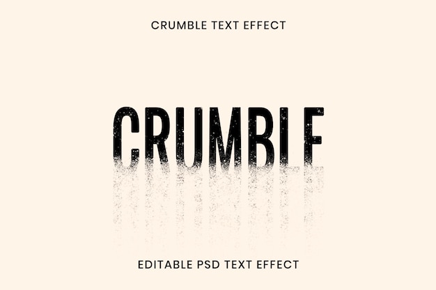 PSD crumble text effect psd editable template