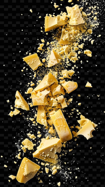 Crumbled Cheese Fragments With Crumbly and Savory Textures W Unique Texture Background Designs