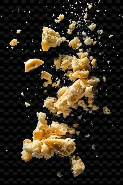 Crumbled Cheese Fragments With Crumbly and Savory Textures W Unique Texture Background Designs