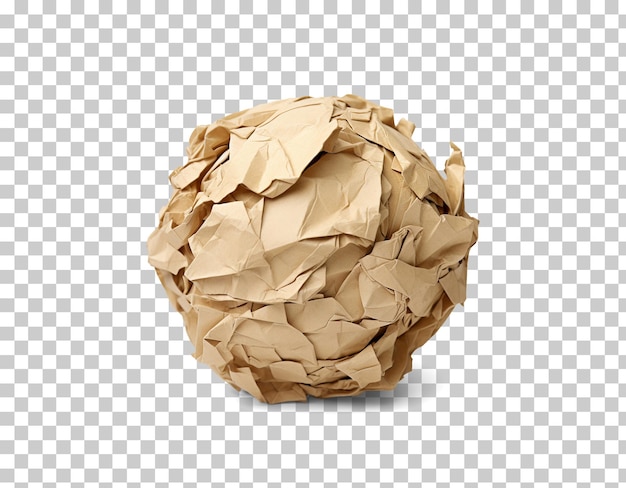 Crumbled paper ball isolated on transparent background png psd