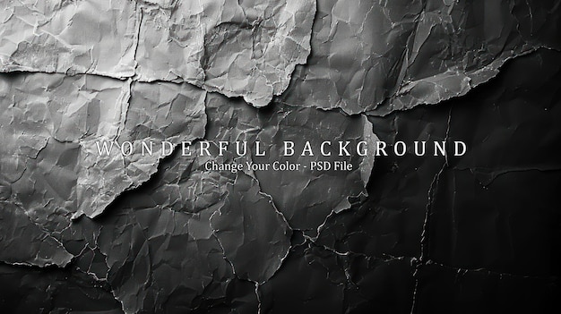 PSD crumpled black paper texture