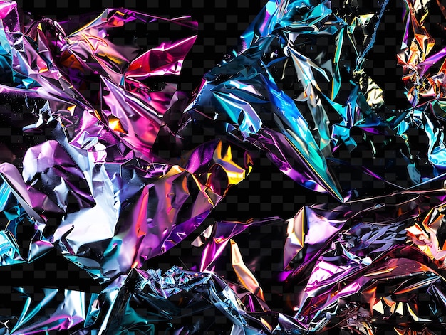 Crumpled Foil Fragments With Wrinkled and Reflective Surface Unique Texture Background Designs