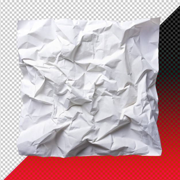 crumpled paper on transperent background