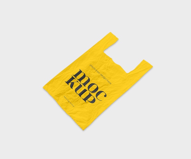 Crumpled plastic bag mockup