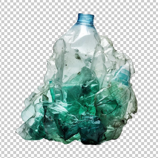 Crumpled plastic bottle trash