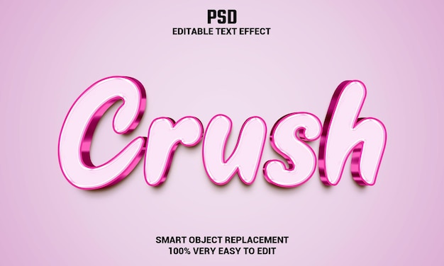 Crush 3d editable text effect with background Premium Psd