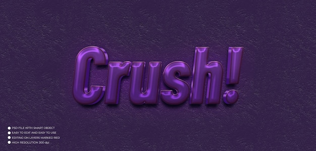 Crush purple text effect editable font style