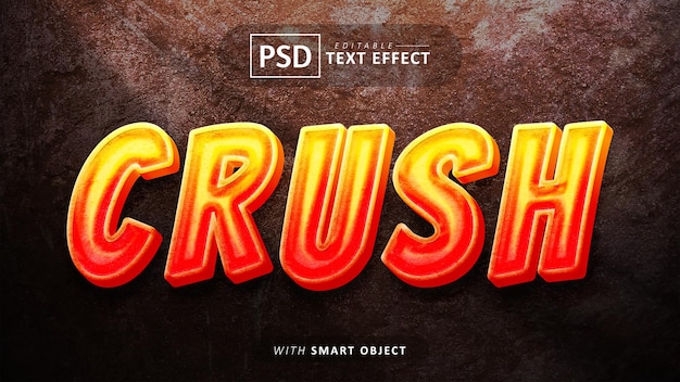 Crush text editable 3d font effect