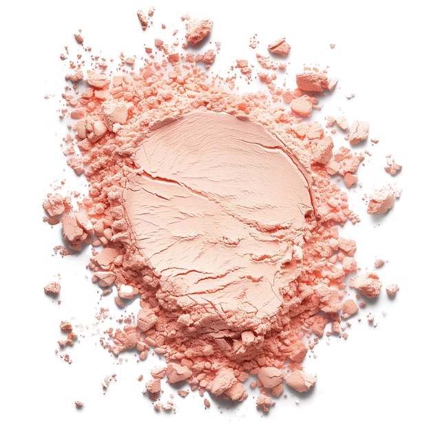 PSD crushed eyeshadow as sample of cosmetic product isolated on transparent background