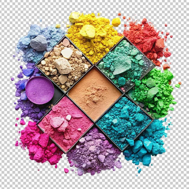 PSD crushed eyeshadow isolated on transparent background