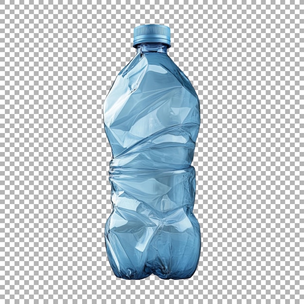 Crushed Plastic Bottle on Transparent Background Ai Generated