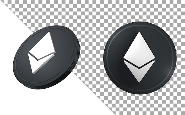 cryptocurrency coins 3d rendering Ethereum ETH