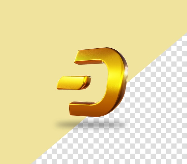 Cryptocurrency Dash coin golden coin Rendering icon