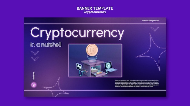 Cryptocurrency design template of banner