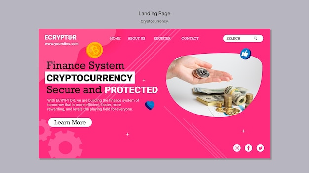 PSD cryptocurrency design template of banner