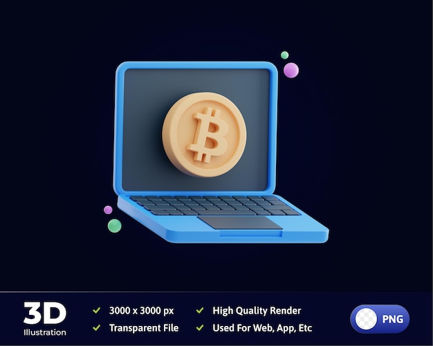 Cryptocurrency digitalization 3D Illustration