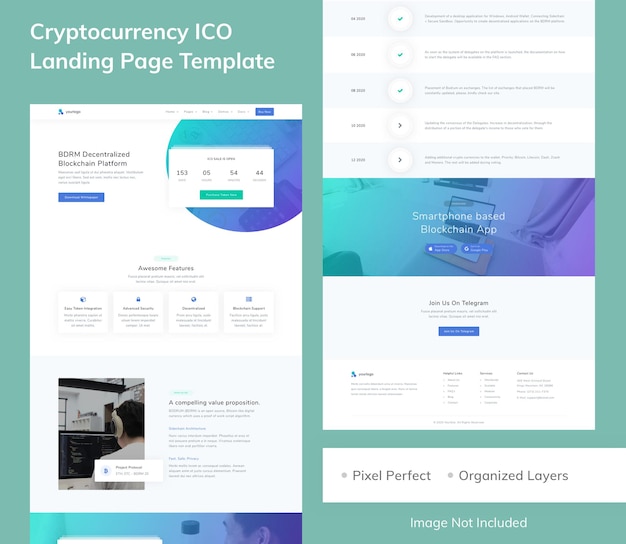 Cryptocurrency ICO Landing Page Template