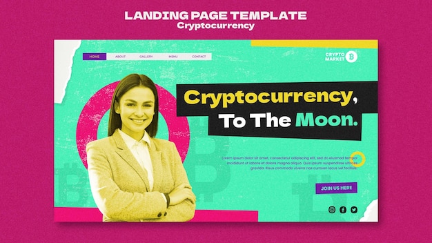 PSD cryptocurrency landing page template