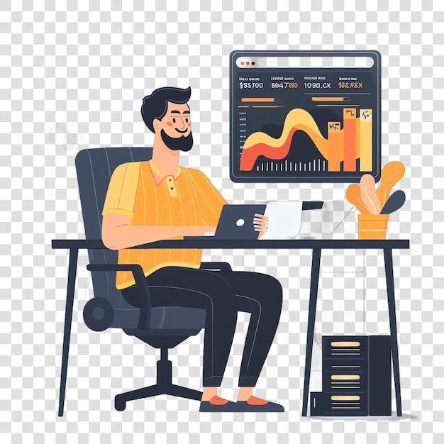 PSD cryptocurrency trader realistic photo isolated on transparent background