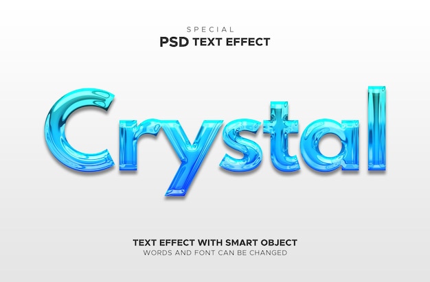 Crystal Text Effects with Smart Object for Flexible Designs