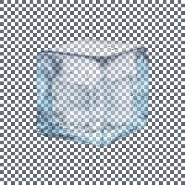 Crystel clear ice cube isolated on transparent background