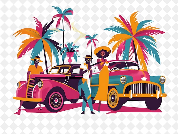 Cuban Salsa With Characters Having a Street Party Design Is People Life Style Flat Illustration